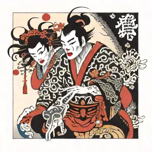 kabuki tattoo design idea