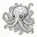 cute octopus tattoo design idea