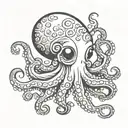 cute octopus tattoo design idea