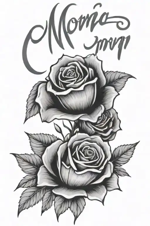 name of my mom written tattoo design idea