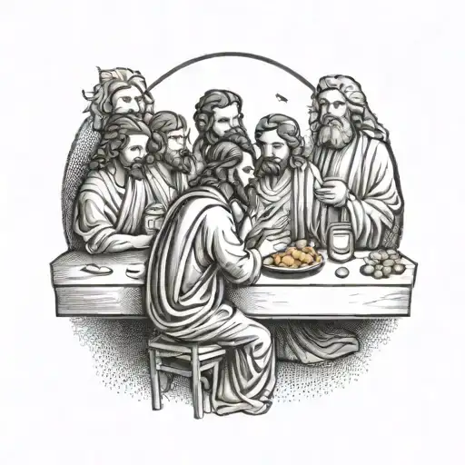 last supper tattoo design idea