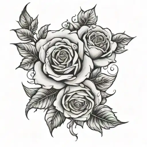 name sandro with roses with thorns tattoo design idea