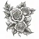 name sandro with roses with thorns tattoo design idea
