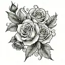 name sandro with roses with thorns tattoo design idea