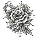 name sandro with roses with thorns tattoo design idea