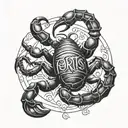 scorpion surrounded by quote 'fortis fortuna advait' tattoo design idea