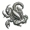 scorpion surrounded by quote 'fortis fortuna advait' tattoo design idea