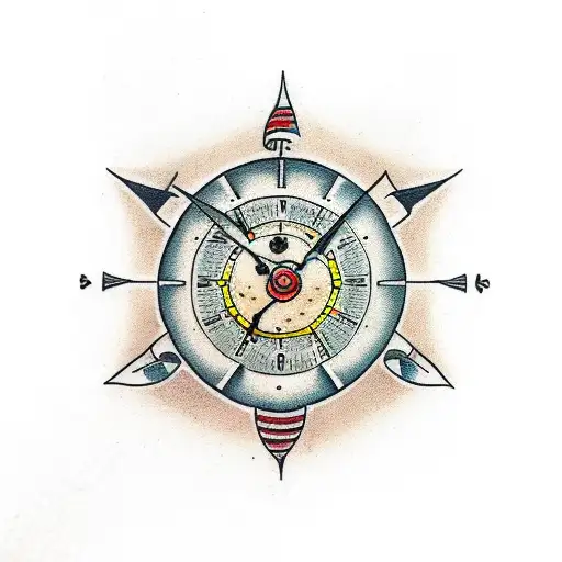 sand clock tattoo design idea