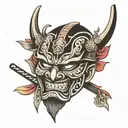 samurai mask tattoo design idea