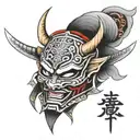 samurai mask tattoo design idea