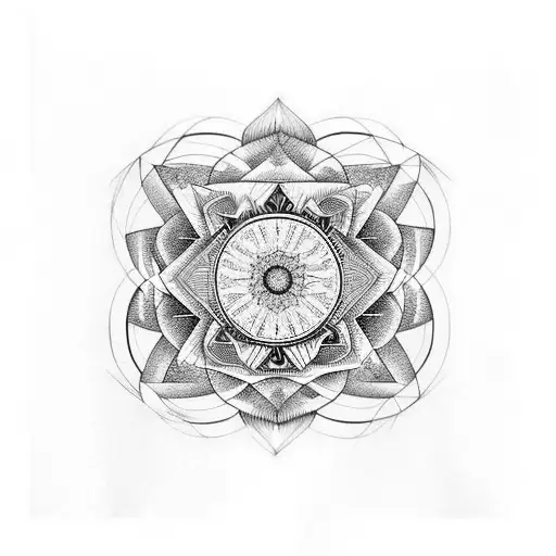 full neck tattoo, blackout, geometry, no animals, no rose, no mandala tattoo design idea