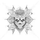 full neck tattoo, blackout, geometry tattoo design idea