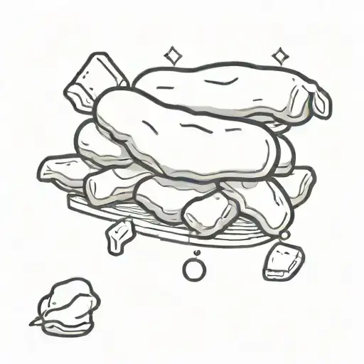 chicken nugget juggling tattoo design idea