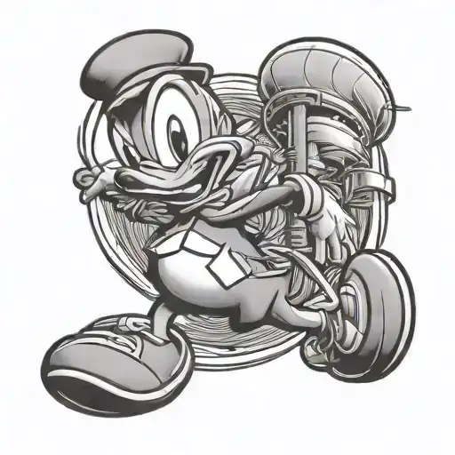 dark Donald Duck tattoo design idea