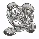 dark Donald Duck tattoo design idea