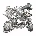 dark Donald Duck tattoo design idea