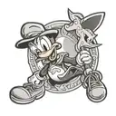 dark Donald Duck tattoo design idea