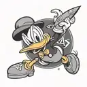 dark Donald Duck tattoo design idea