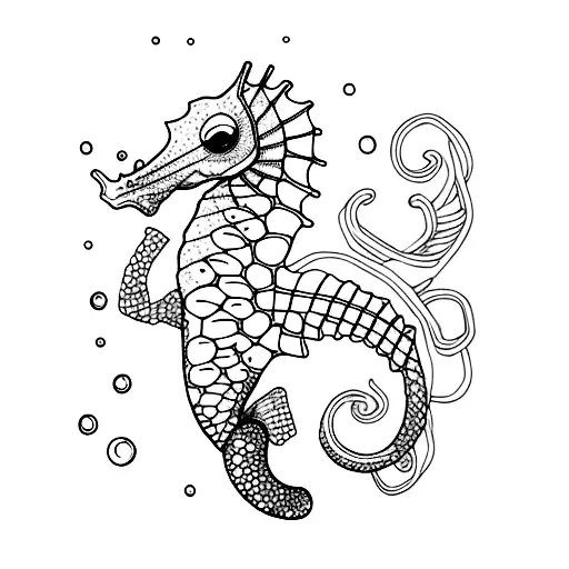 Seahorse tattoo design idea
