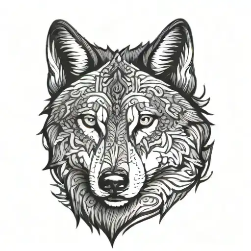 wolf front face tattoo design tattoo design idea