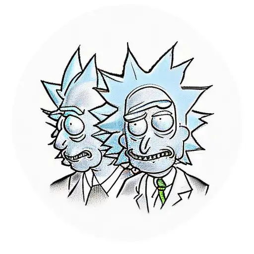 rick and morty tattoo design idea