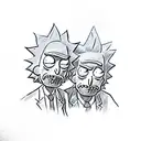 rick and morty tattoo design idea