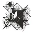 11:11 design surrounded tattoo design idea