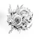 finch with flowers tattoo design idea