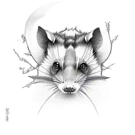 opossum tattoo design idea