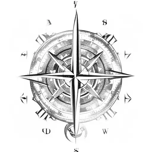broken compass with kraken tentacles tattoo design idea