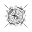 broken compass with kraken tentacles tattoo design idea