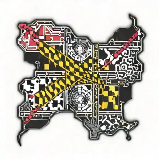 Maryland flag tattoo design idea