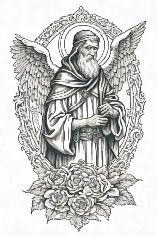 Saint Peregrine the angel tattoo design idea