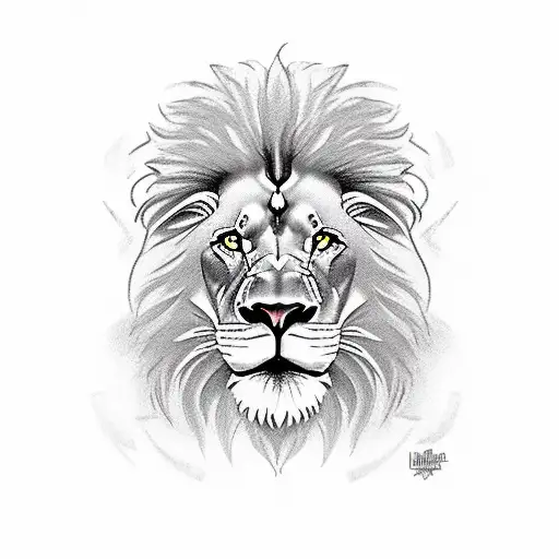 hemanth name with lion face on background tattoo design idea