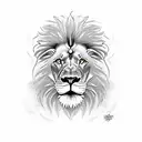 hemanth name with lion face on background tattoo design idea