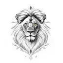 hemanth name with lion face on background tattoo design idea