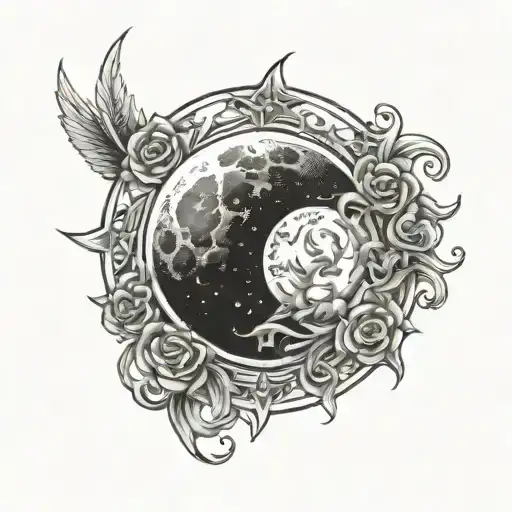 Moon Halo tattoo design idea