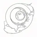 Moon Halo tattoo design idea