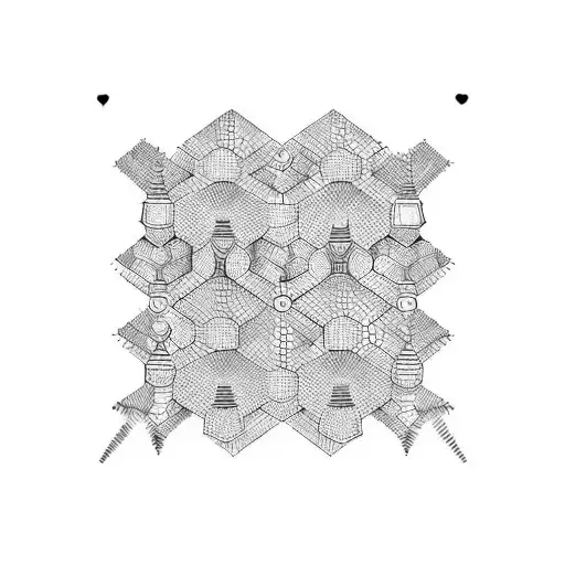 Honeycomb with odd combs coloured black tattoo design idea