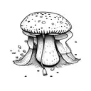 stick and poke psychedelic mushroom tattoo design idea
