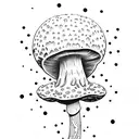 stick and poke psychedelic mushroom tattoo design idea