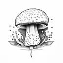 stick and poke psychedelic mushroom tattoo design idea