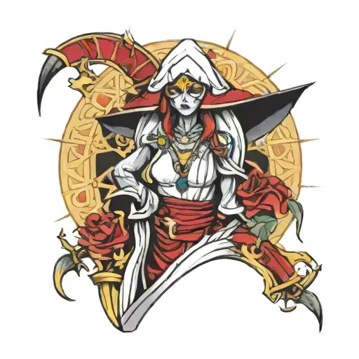 assassin priestess tattoo design idea