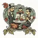 poet and waiter tattoo design idea