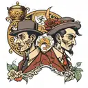 poet and waiter tattoo design idea