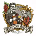 poet and waiter tattoo design idea