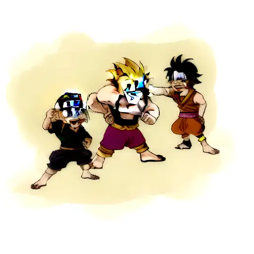 one piece, naruto, dragonball z, digimon tattoo design idea