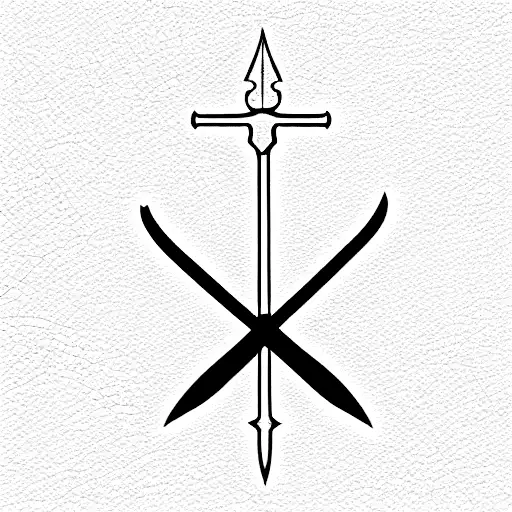 sword and a diamond tattoo design idea