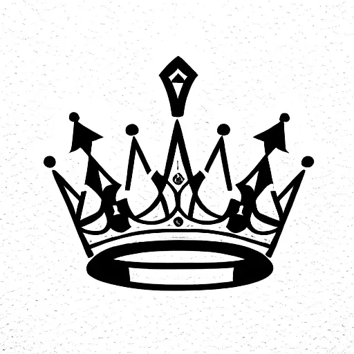 King's Crown with a sword and a diamond tattoo design idea