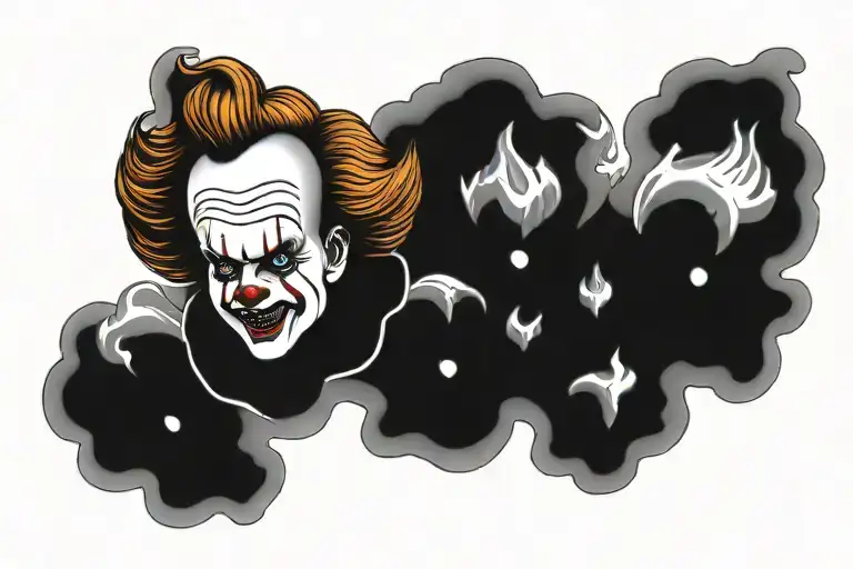 pennywise clown tattoo design idea
